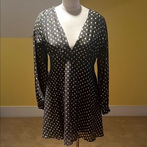 Altar'd State Elegant Black Dress with Gold Accents